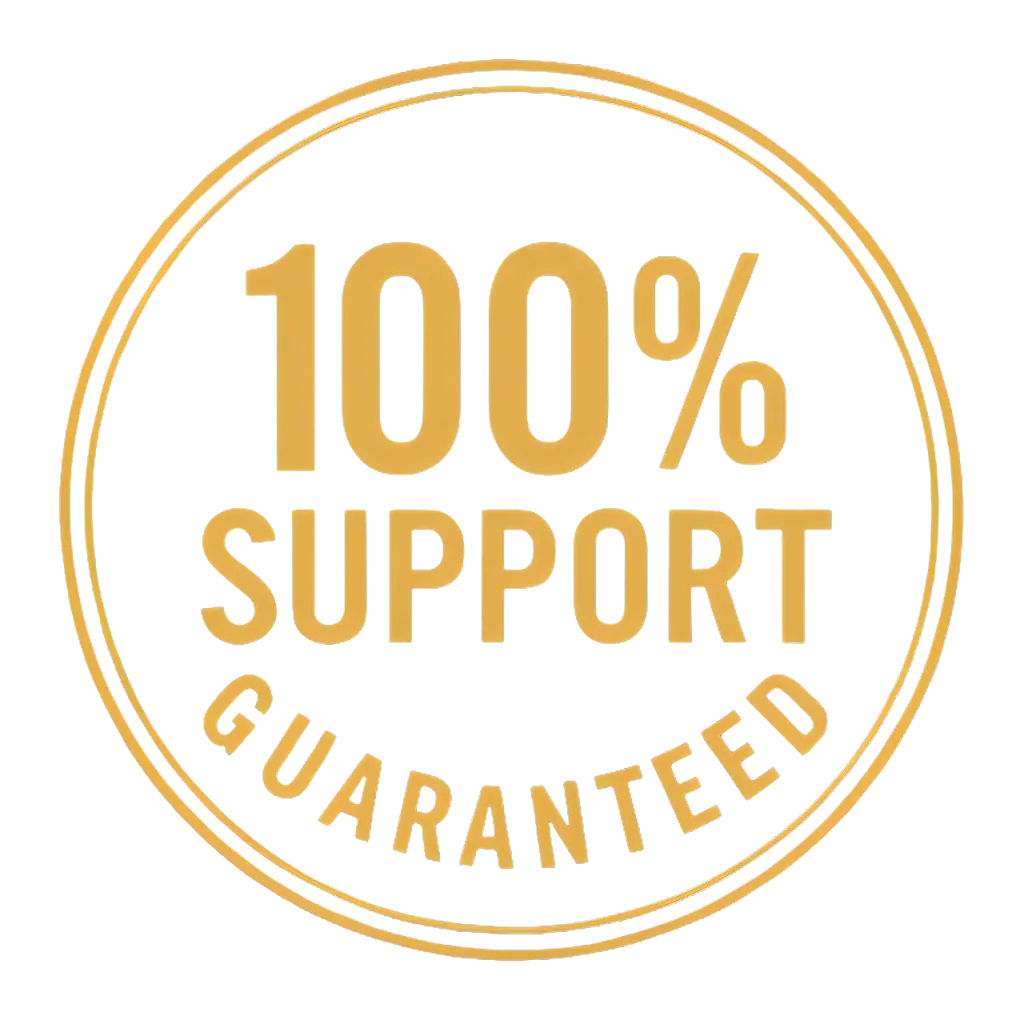 100% support guaranteed badge